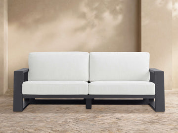Canyon Outdoor Aluminum Sofa in Eden Snow